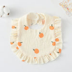 Baby Feeding Bib Ruffle Infants Saliva Towel Soft Cotton Burp Cloth, Yellow Lemon, Rabbit, Yellow Orange, Peach Heart, Mushroom Rabbit, Leaf Fruit, Little Pink Rabbit, Love, Dutch Flower, Floral, Pink Rose, Squirrel, Rainbow, Little Tiger              ...