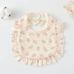Baby Feeding Bib Ruffle Infants Saliva Towel Soft Cotton Burp Cloth, Yellow Lemon, Rabbit, Yellow Orange, Peach Heart, Mushroom Rabbit, Leaf Fruit, Little Pink Rabbit, Love, Dutch Flower, Floral, Pink Rose, Squirrel, Rainbow, Little Tiger              ...