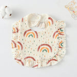Baby Feeding Bib Ruffle Infants Saliva Towel Soft Cotton Burp Cloth, Yellow Lemon, Rabbit, Yellow Orange, Peach Heart, Mushroom Rabbit, Leaf Fruit, Little Pink Rabbit, Love, Dutch Flower, Floral, Pink Rose, Squirrel, Rainbow, Little Tiger              ...