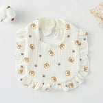 Baby Feeding Bib Ruffle Infants Saliva Towel Soft Cotton Burp Cloth, Yellow Lemon, Rabbit, Yellow Orange, Peach Heart, Mushroom Rabbit, Leaf Fruit, Little Pink Rabbit, Love, Dutch Flower, Floral, Pink Rose, Squirrel, Rainbow, Little Tiger              ...