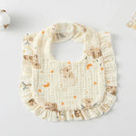 Baby Feeding Bib Ruffle Infants Saliva Towel Soft Cotton Burp Cloth, Yellow Lemon, Rabbit, Yellow Orange, Peach Heart, Mushroom Rabbit, Leaf Fruit, Little Pink Rabbit, Love, Dutch Flower, Floral, Pink Rose, Squirrel, Rainbow, Little Tiger              ...