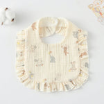 Baby Feeding Bib Ruffle Infants Saliva Towel Soft Cotton Burp Cloth, Yellow Lemon, Rabbit, Yellow Orange, Peach Heart, Mushroom Rabbit, Leaf Fruit, Little Pink Rabbit, Love, Dutch Flower, Floral, Pink Rose, Squirrel, Rainbow, Little Tiger              ...