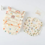 Baby Feeding Bib Ruffle Infants Saliva Towel Soft Cotton Burp Cloth, Yellow Lemon, Rabbit, Yellow Orange, Peach Heart, Mushroom Rabbit, Leaf Fruit, Little Pink Rabbit, Love, Dutch Flower, Floral, Pink Rose, Squirrel, Rainbow, Little Tiger              ...