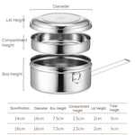 Hộp cơm tròn inox 304, 14cm một lớp, 16cm một lớp, 14cm hai lớp, 16cm hai lớp