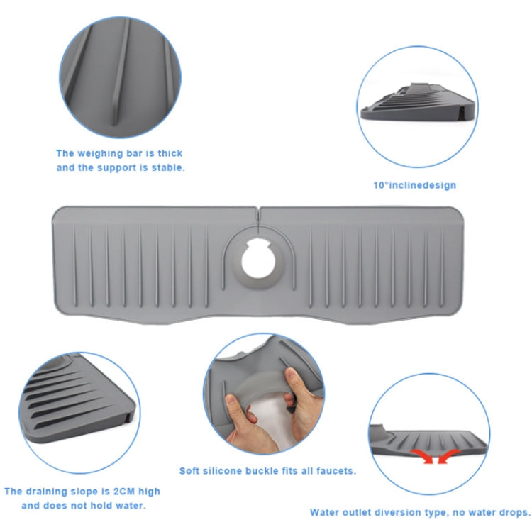 Thảm chống bắn nước silicon cho vòi nước nhà tắm và bếp, màu trắng, xám, đen, trắng + viền chống thấm, xám + viền chống thấm, đen + viền chống thấm
