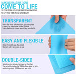 Bút in 3D Copy Silicone DIY với tấm mẫu vẽ, Màu xanh dương, Xanh lá, Trong suốt, Xanh dương lớn, Xanh lá lớn, Trong suốt lớn