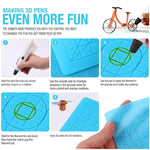 Bút in 3D Copy Silicone DIY với tấm mẫu vẽ, Màu xanh dương, Xanh lá, Trong suốt, Xanh dương lớn, Xanh lá lớn, Trong suốt lớn
