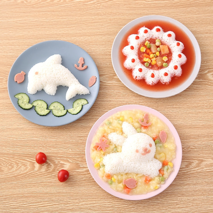 Bộ 4 khuôn làm cơm sushi hình thỏ và cá heo