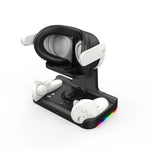 Đế sạc tai nghe Meta Quest 3 có đèn lấp lánh, giá đỡ sạc tay cầm VR, màu trắng, đen