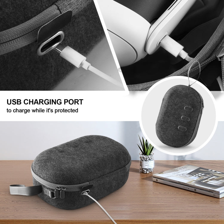 Túi đựng kính VR chống rơi và chống trầy JYS-MQ018 cho Apple Vision Pro / Meta Quest 3, màu đen, xám