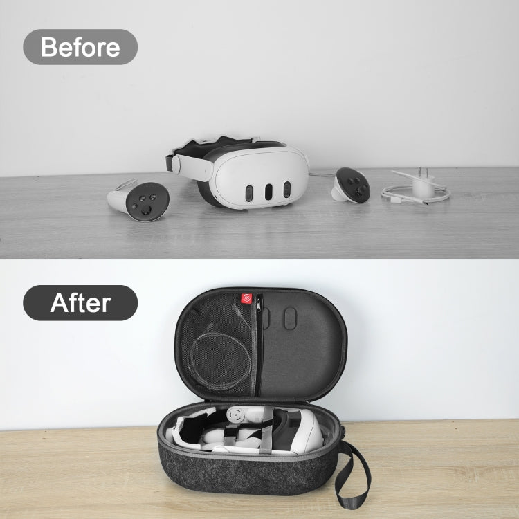 Túi đựng kính VR chống rơi và chống trầy JYS-MQ018 cho Apple Vision Pro / Meta Quest 3, màu đen, xám