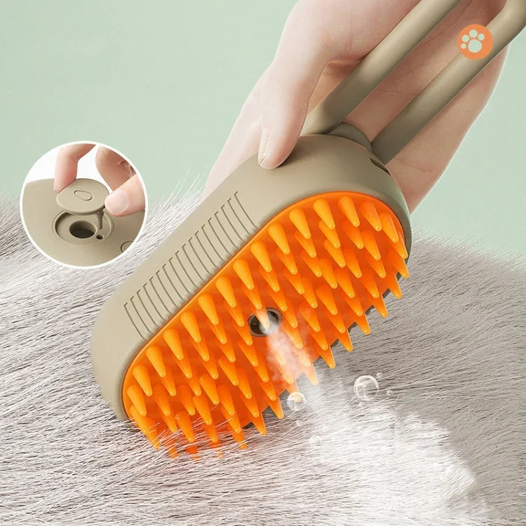Lược Phun Điện Thú Cưng Có Thể Sạc Lại Bàn Chải Chải Lông Hơi Nước Cho Mèo, Tay Cầm Màu Trắng, Tay Cầm Màu Cà Phê