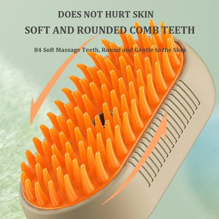 Lược Phun Điện Thú Cưng Có Thể Sạc Lại Bàn Chải Chải Lông Hơi Nước Cho Mèo, Tay Cầm Màu Trắng, Tay Cầm Màu Cà Phê