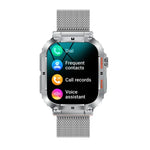 K57 Pro đồng hồ thông minh gọi Bluetooth 1,96 inch hiển thị nhạc thời tiết chống nước, Màu đen, Cam, Da đen, Da bạc, Thép đen, Thép bạc, Ba hạt đen, Ba hạt bạc, Tre đen, Tre bạc