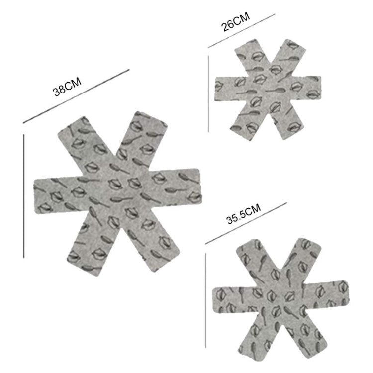 Miếng Lót Nồi Cách Nhiệt Chống Bỏng Bằng Vải Nỉ Không Dệt, Bộ 3 Miếng 26+35.5+38cm