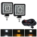 4 Inch Square Mixed Light Double-Circle Angel Eye Work Light, D0103