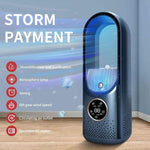 Quạt điện để bàn không cánh có chức năng tạo ẩm, điều chỉnh 6 cấp độ với đèn LED và hẹn giờ