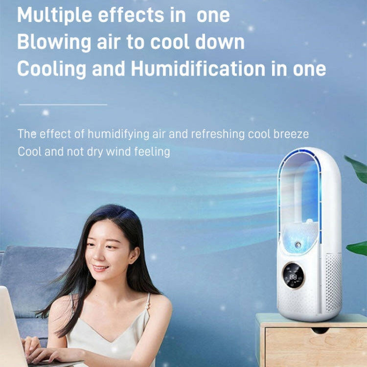 Quạt điện để bàn không cánh có chức năng tạo ẩm, điều chỉnh 6 cấp độ với đèn LED và hẹn giờ