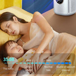 Quạt điện để bàn không cánh có chức năng tạo ẩm, điều chỉnh 6 cấp độ với đèn LED và hẹn giờ