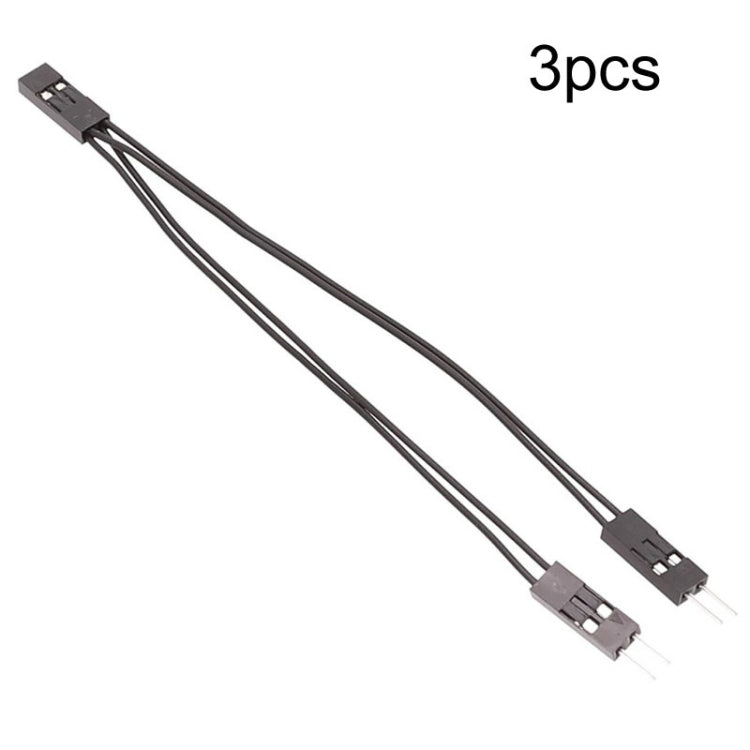 3 cái Đầu nối dây DuPont Cáp kết nối DuPont 2.54 2 chân 1 ra 2 dây Một đầu cái ra hai đầu đực, 10cm