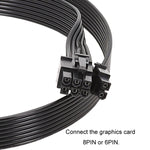 Cáp nguồn phẳng 18AWG cho Corsair, cáp mô-đun nguồn card đồ họa 8 chân sang 8 chân 6+2, 50cm cho Corsair, 60cm cho Corsair