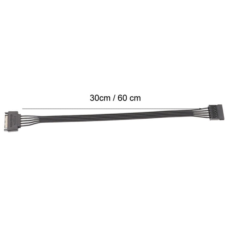 Cáp nối dài nguồn SATA 15 chân đực và cái bền bỉ cho ổ cứng, 30cm 15 chân, 60cm 15 chân