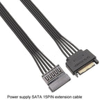 Cáp nối dài nguồn SATA 15 chân đực và cái bền bỉ cho ổ cứng, 30cm 15 chân, 60cm 15 chân