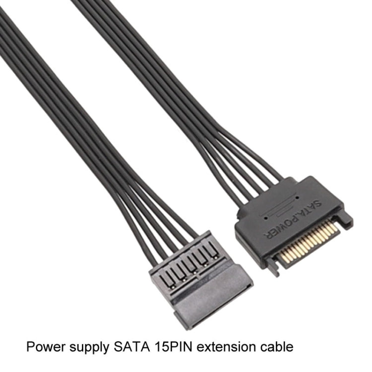 Cáp nối dài nguồn SATA 15 chân đực và cái bền bỉ cho ổ cứng, 30cm 15 chân, 60cm 15 chân