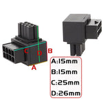 Đầu nối nguồn CPU 8 chân bo mạch chủ, giao diện đầu nối lái 90 độ, loại uốn cong dương A, loại uốn cong ngược B