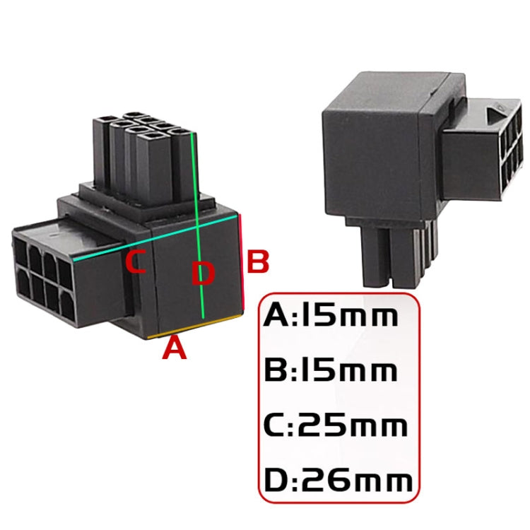Đầu nối nguồn CPU 8 chân bo mạch chủ, giao diện đầu nối lái 90 độ, loại uốn cong dương A, loại uốn cong ngược B