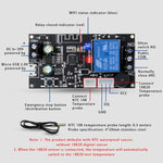 Module công tắc điều khiển nhiệt độ từ xa qua điện thoại không dây WIFI, không hiển thị, hiển thị ống kỹ thuật số, hiển thị LCD