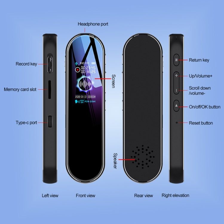 Máy ghi âm hẹn giờ chờ siêu dài Q53, thiết bị ghi âm giảm tiếng ồn HD, không có bộ nhớ, 4GB, 8GB, 16GB, 32GB, 64GB, 128GB