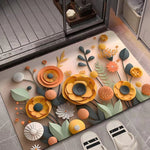 Thảm Sàn Hấp Thụ Bùn Diatom Vẽ Tranh Dầu 3D, Thảm Chống Trượt, 40 x 60cm, 50 x 80cm