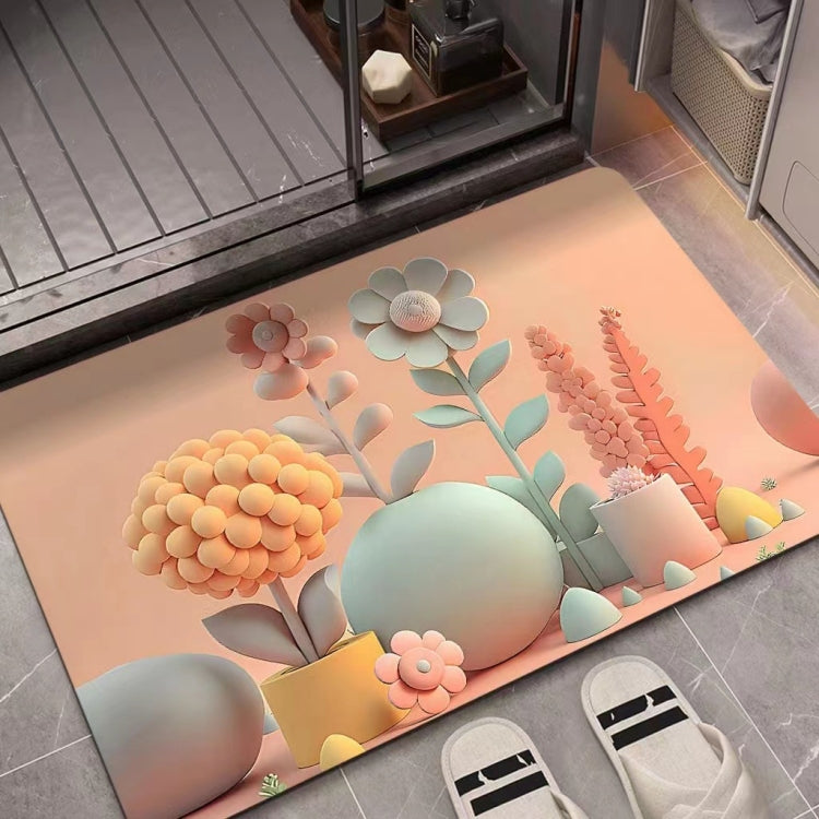 Thảm Sàn Hấp Thụ Bùn Diatom Vẽ Tranh Dầu 3D, Thảm Chống Trượt, 40 x 60cm, 50 x 80cm