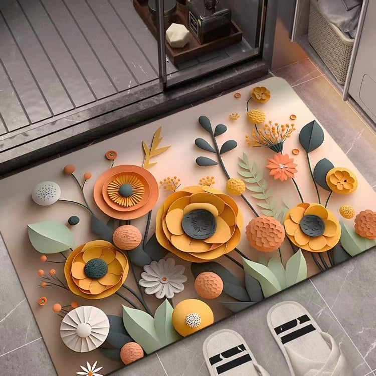 Thảm Sàn Hấp Thụ Bùn Diatom Vẽ Tranh Dầu 3D, Thảm Chống Trượt, 40 x 60cm, 50 x 80cm