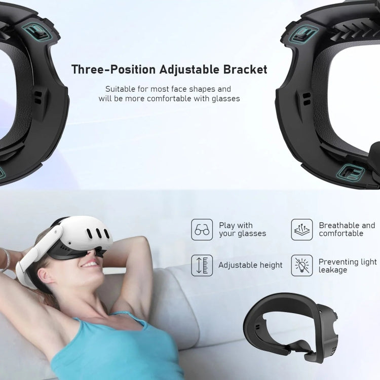AMVR Q3FC1 Cho Meta Quest3 Mặt nạ chất liệu da lụa băng thở