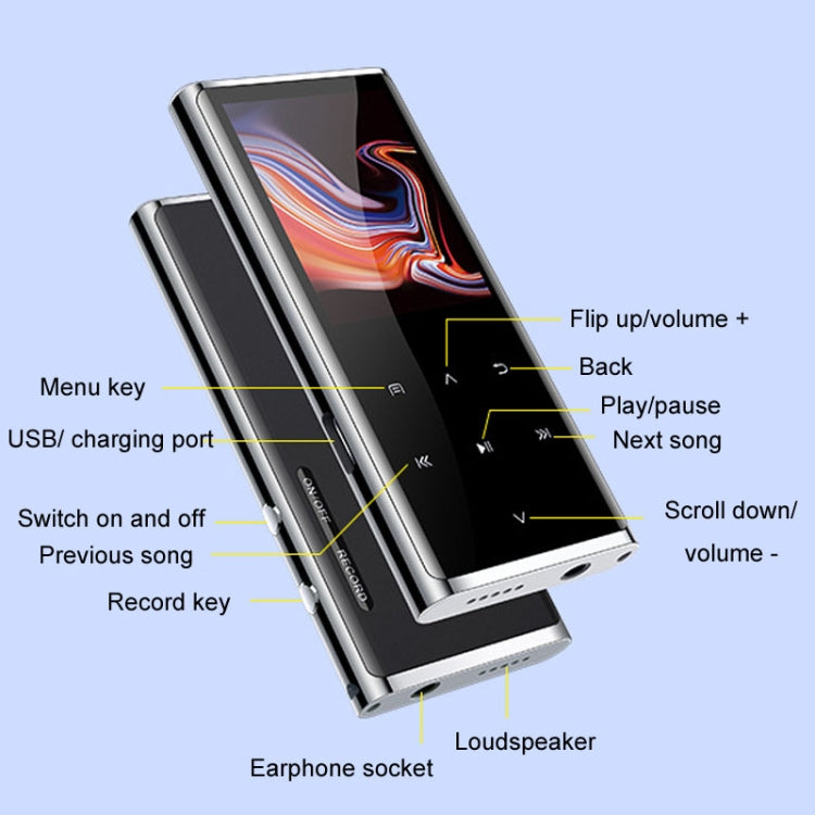 Máy nghe nhạc MP3/MP4 Bluetooth M27 1.8 inch, máy ghi âm sách điện tử, dung lượng 4GB, 8GB, 16GB, 32GB