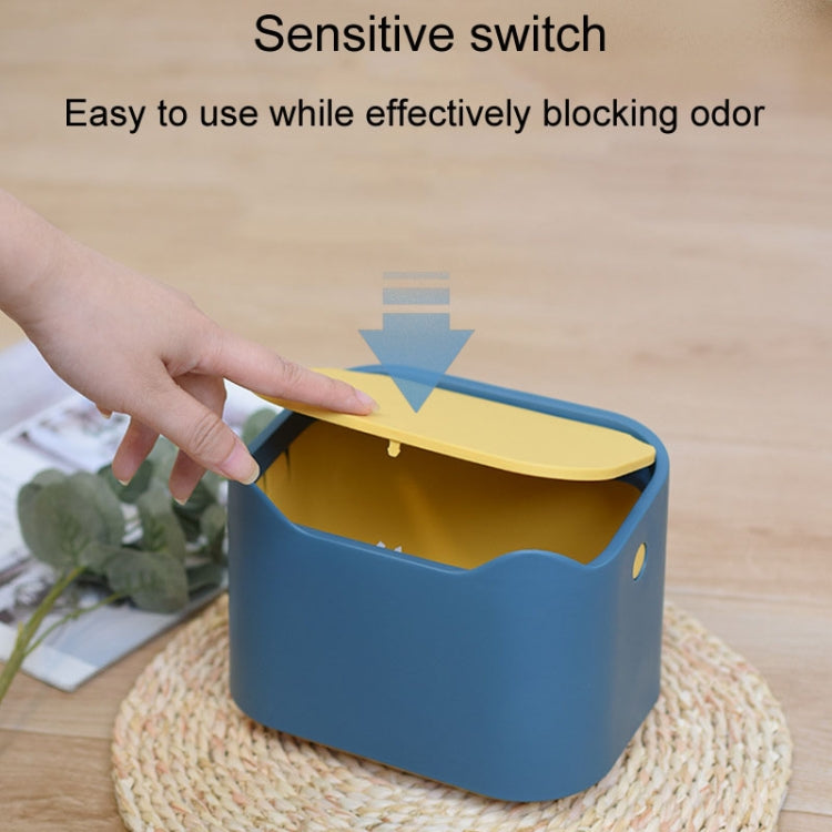 Thùng rác để bàn kiểu đẩy, nhỏ, ngăn mùi, khay đựng cát vệ sinh cho thú cưng, 17.8 x 13 x 13.5cm