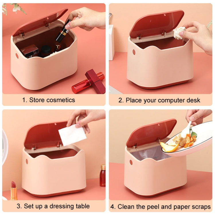 Thùng rác để bàn kiểu đẩy, nhỏ, ngăn mùi, khay đựng cát vệ sinh cho thú cưng, 17.8 x 13 x 13.5cm