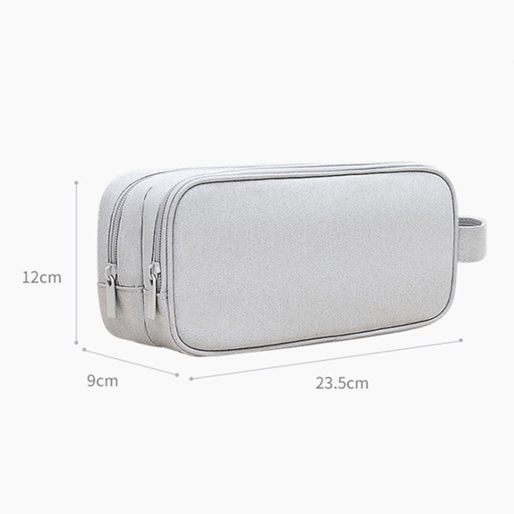 Túi đựng phụ kiện kỹ thuật số dung lượng lớn 2 lớp SM09, màu xám, đen, xanh hải quân, xám đậm