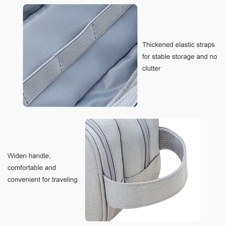 Túi đựng phụ kiện kỹ thuật số dung lượng lớn 2 lớp SM09, màu xám, đen, xanh hải quân, xám đậm
