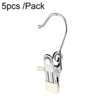 5 cái / gói kẹp phẳng bằng thép không gỉ có móc, kẹp chống trầy xước, giá phơi đồ giặt