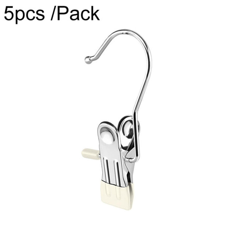 5 cái / gói kẹp phẳng bằng thép không gỉ có móc, kẹp chống trầy xước, giá phơi đồ giặt