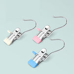 5 cái / gói kẹp phẳng bằng thép không gỉ có móc, kẹp chống trầy xước, giá phơi đồ giặt