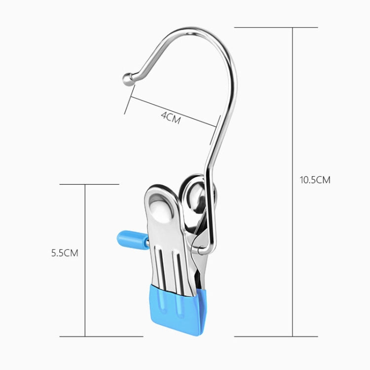 5 cái / gói kẹp phẳng bằng thép không gỉ có móc, kẹp chống trầy xước, giá phơi đồ giặt