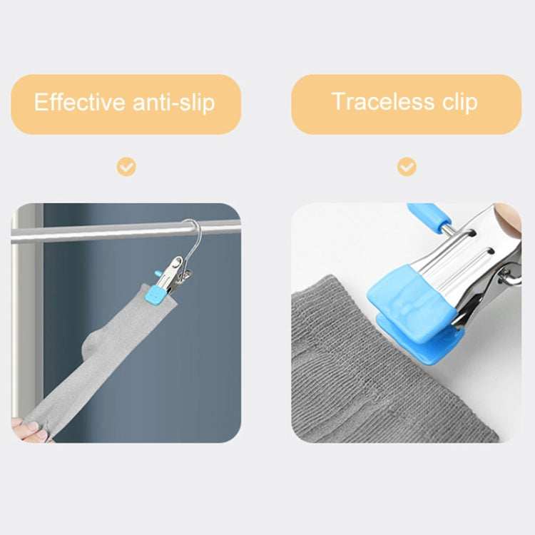 5 cái / gói kẹp phẳng bằng thép không gỉ có móc, kẹp chống trầy xước, giá phơi đồ giặt