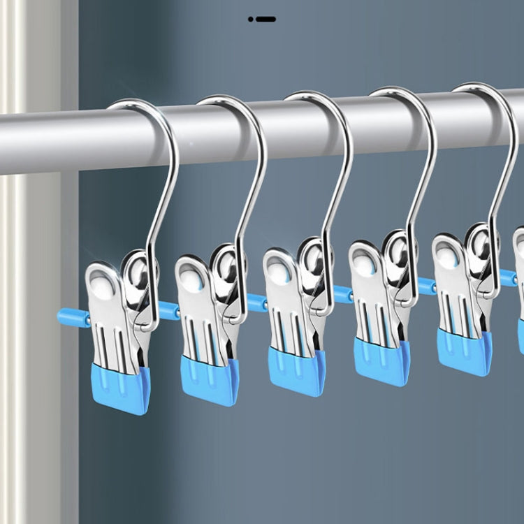 5 cái / gói kẹp phẳng bằng thép không gỉ có móc, kẹp chống trầy xước, giá phơi đồ giặt