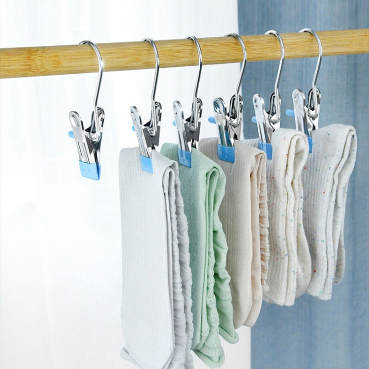 5 cái / gói kẹp phẳng bằng thép không gỉ có móc, kẹp chống trầy xước, giá phơi đồ giặt