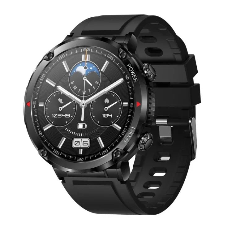 T30 đồng hồ thông minh thể thao ngoài trời chống nước 1,6 inch nghe nhạc gọi Bluetooth, Màu đen, Xanh đậm, Thép đen+Silicone, Lưới đen+Silicone