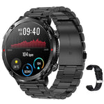 T30 đồng hồ thông minh thể thao ngoài trời chống nước 1,6 inch nghe nhạc gọi Bluetooth, Màu đen, Xanh đậm, Thép đen+Silicone, Lưới đen+Silicone